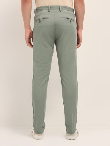 Men Solid Cotton Slim Fit Casual Trouser TRO-MILAR-GR