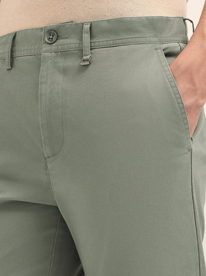 Men Solid Cotton Slim Fit Casual Trouser TRO-MILAR-GR