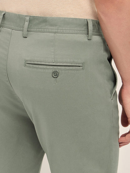 Men Solid Cotton Slim Fit Casual Trouser TRO-MILAR-GR