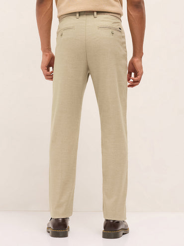 Men's Woven Textured Regular Fit Formal Trouser TRO-MUYEOL-CR
