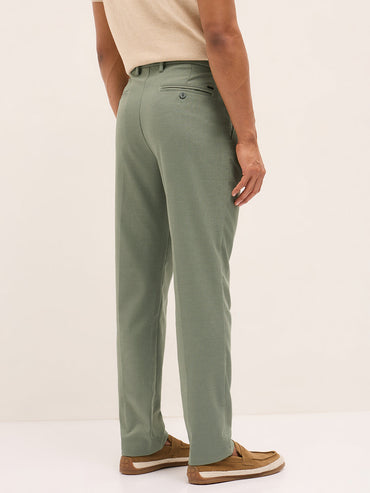 Men's Woven Textured Regular Fit Formal Trouser TRO-NAMSUN-GR