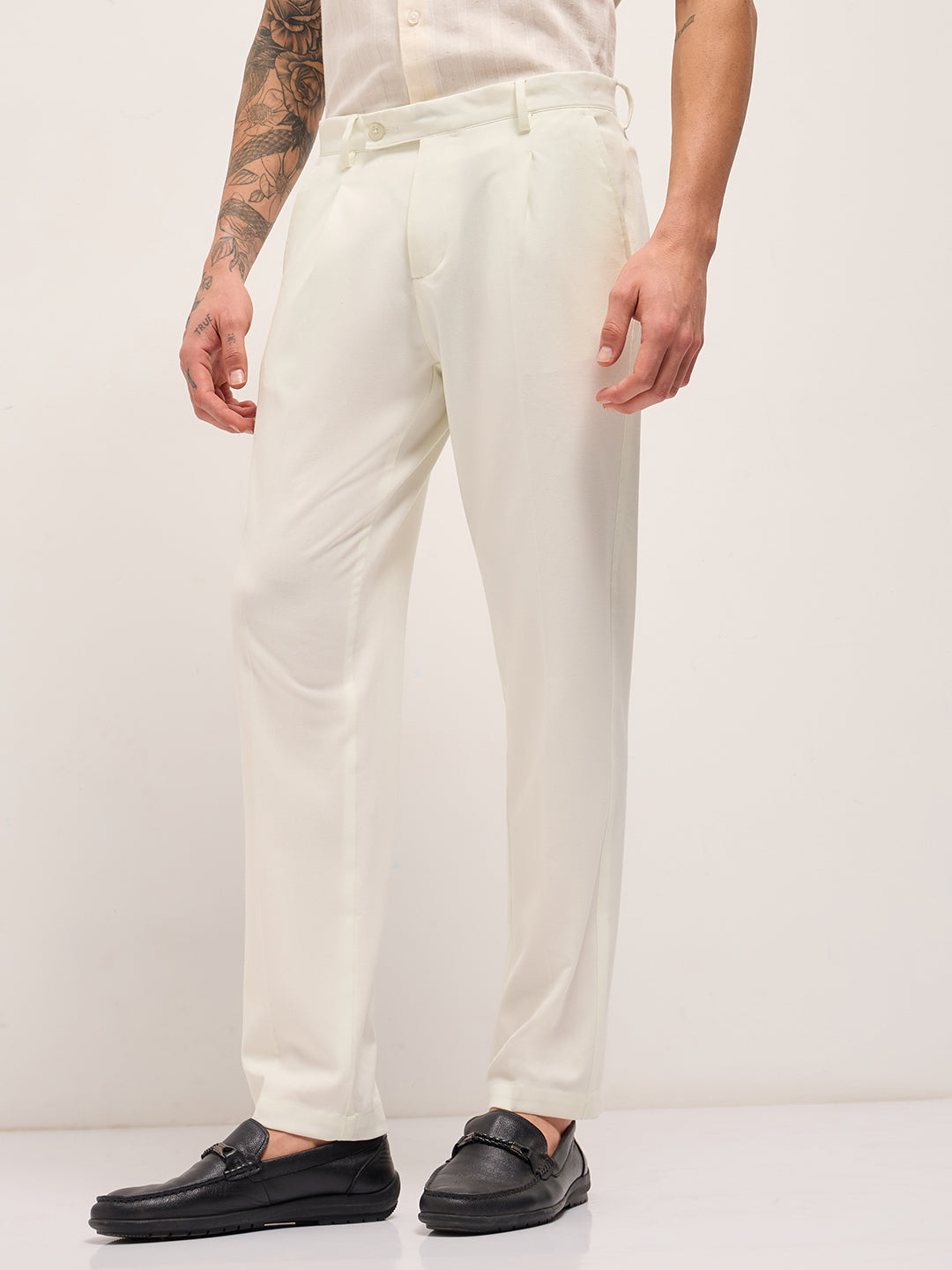 Men's Solid Regular Fit Formal Trouser TRO-NELEO-CR