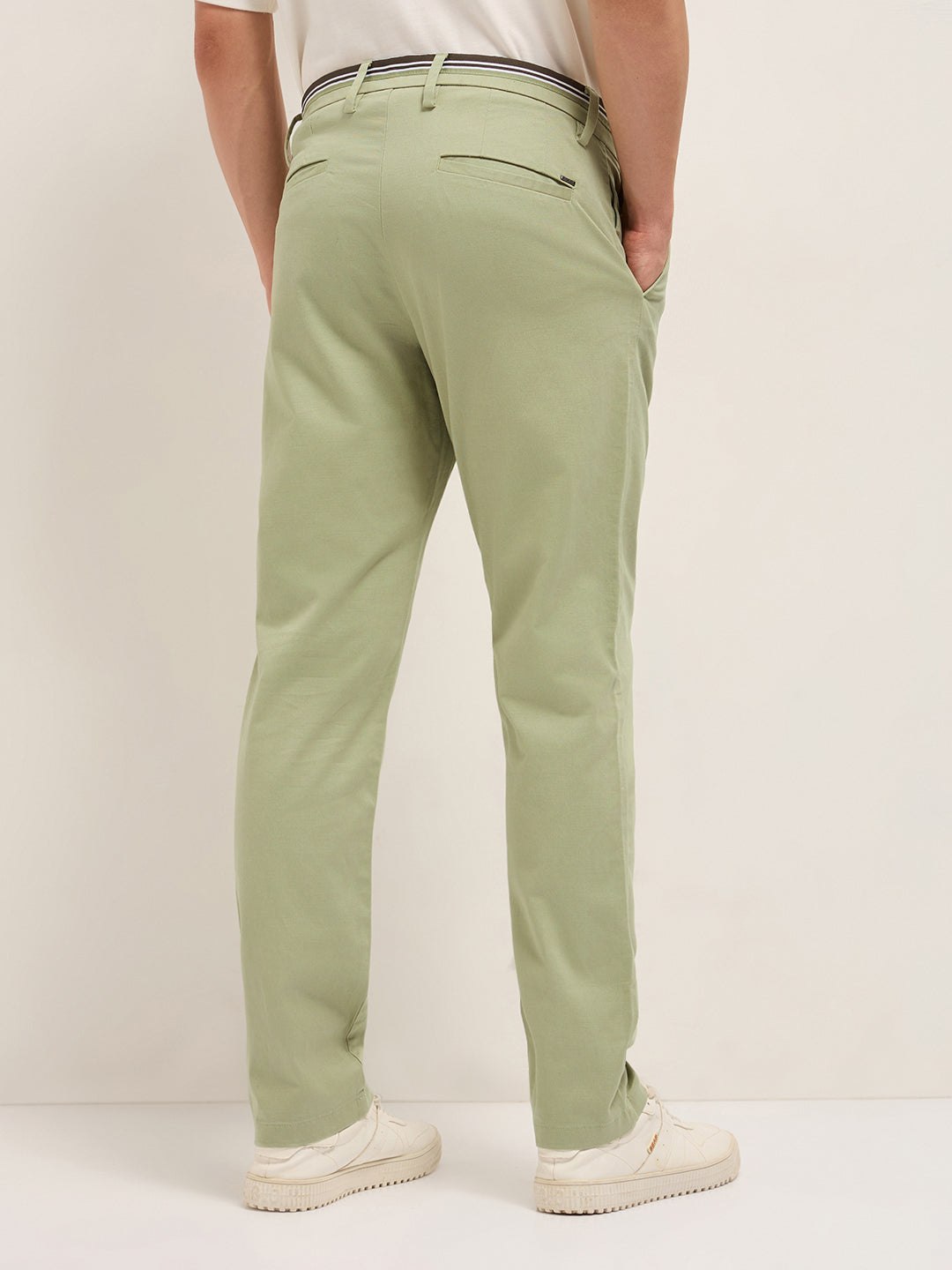 Men Solid Cotton Straight Fit Casual Trouser TRO-OSELLE-GR