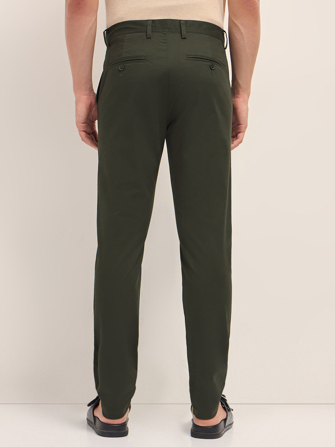 Men Solid Cotton Slim Fit Casual Trouser TRO-ROVIA-OL