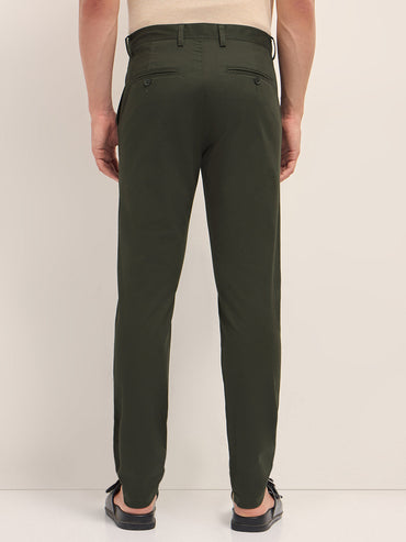 Men Solid Cotton Slim Fit Casual Trouser TRO-ROVIA-OL