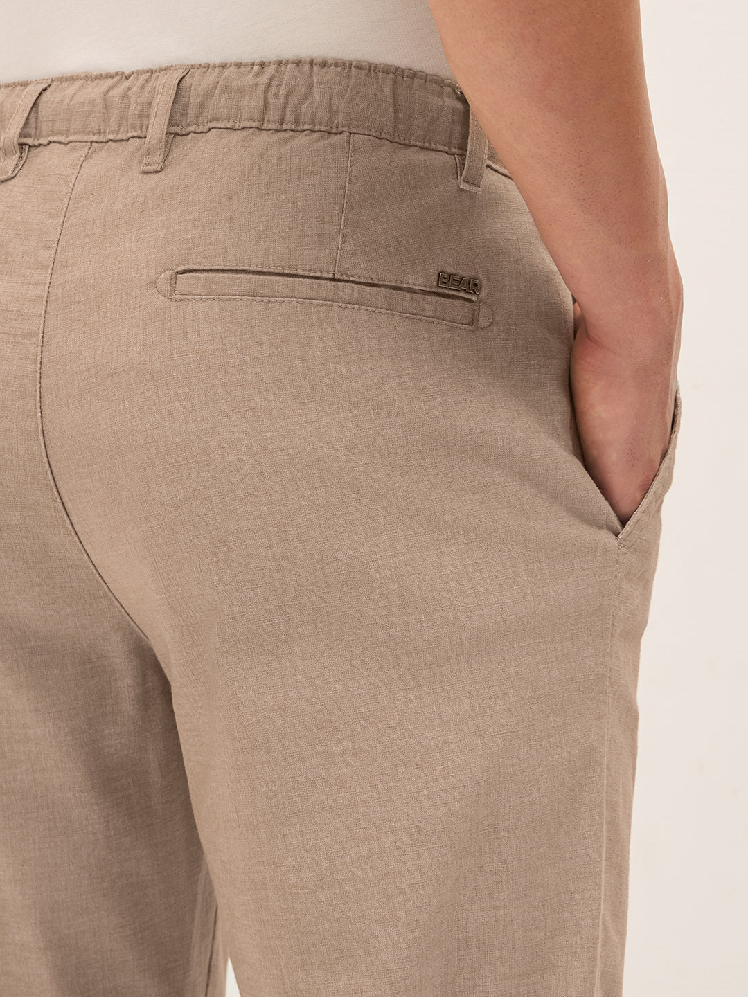 Men Mid Rise Solid Straight Fit Casual Trousers TRO-SHANG-BR