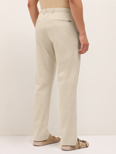 Men Mid Rise Solid Straight Fit Casual Trousers TRO-TELUNE-BG