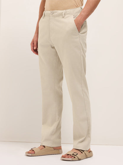 Men Mid Rise Solid Straight Fit Casual Trousers TRO-TELUNE-BG