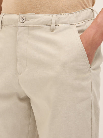 Men Mid Rise Solid Straight Fit Casual Trousers TRO-TELUNE-BG