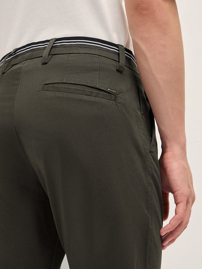 Men Solid Cotton Straight Fit Casual Trouser TRO-VANAC-OL