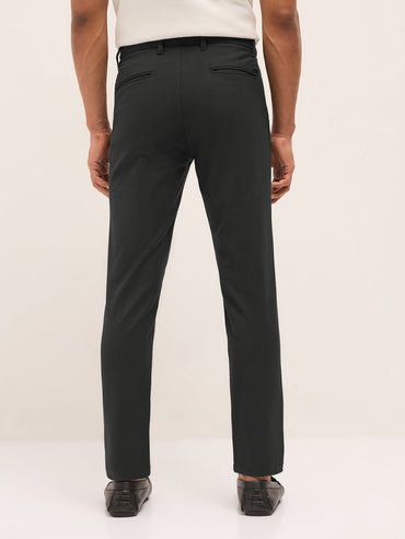 Men's Woven Textured Slim Fit Formal Trouser TRO-WON-GY