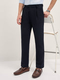 Men's Woven Textured Regular Fit Formal Trousers | Bear House at Broadway