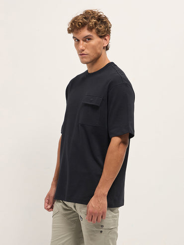 Men's Graphic Oversized T-Shirt with Handwritten Text Print TSH-ALIDO-BK