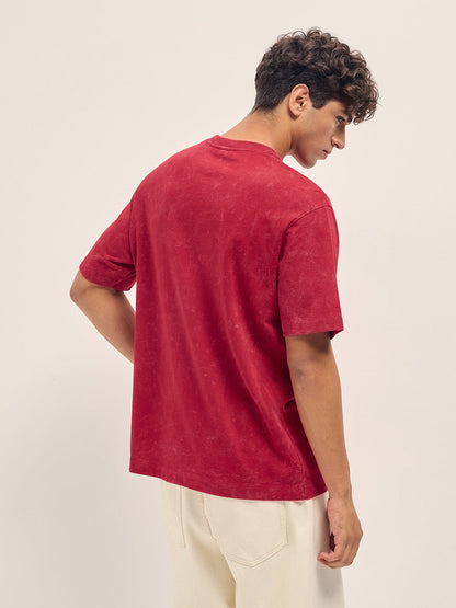 Men Acid Wash Crew Neck Pure Cotton Oversize Tshirt TSH-APERITIF-MR