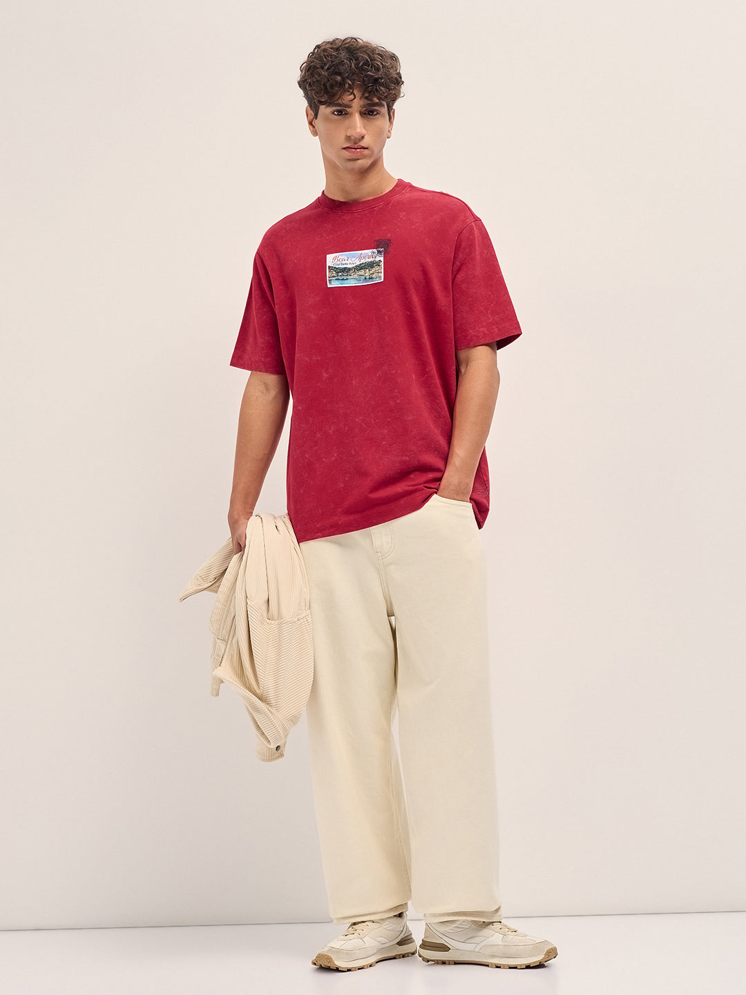 Men Acid Wash Crew Neck Pure Cotton Oversize Tshirt TSH-APERITIF-MR