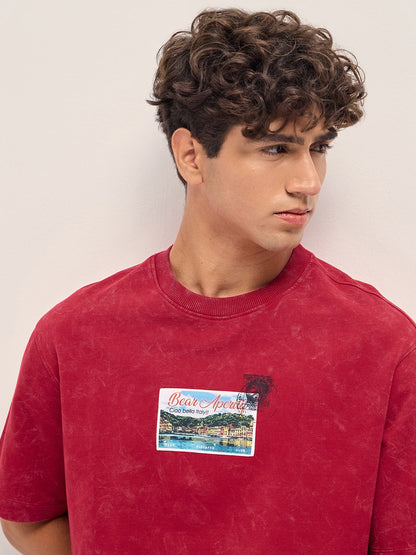 Men Acid Wash Crew Neck Pure Cotton Oversize Tshirt TSH-APERITIF-MR