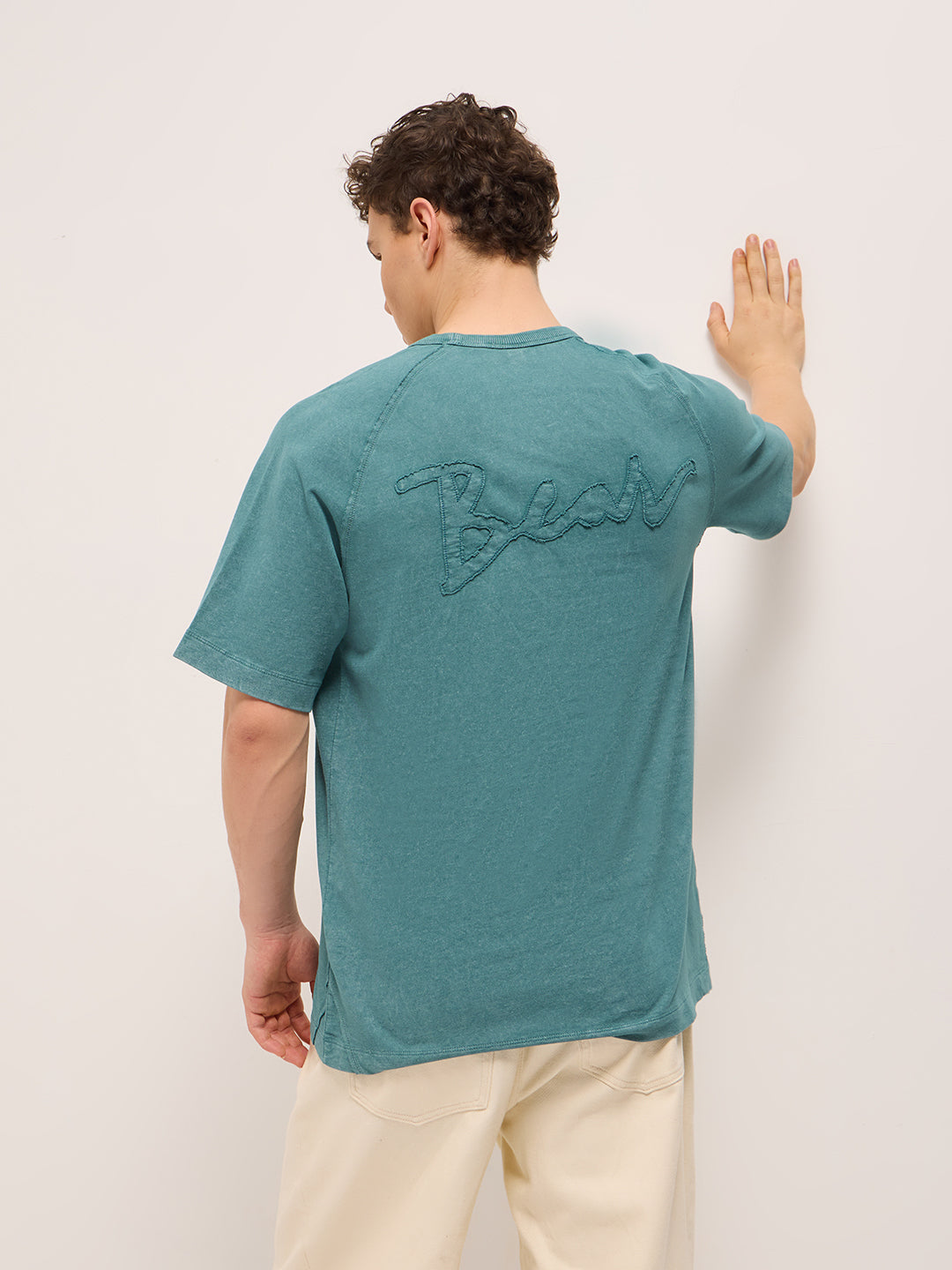 Men's Washed T-Shirt with Tonal Embroidered Branding TSH-BLIP-GR
