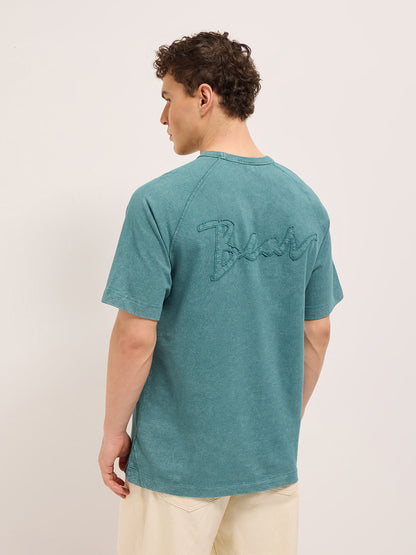 Men's Washed T-Shirt with Tonal Embroidered Branding TSH-BLIP-GR