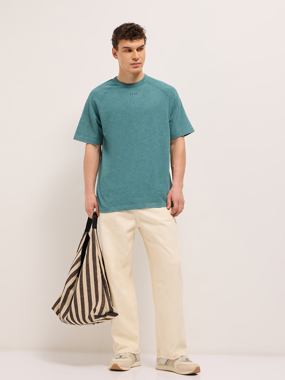 Men's Washed T-Shirt with Tonal Embroidered Branding TSH-BLIP-GR