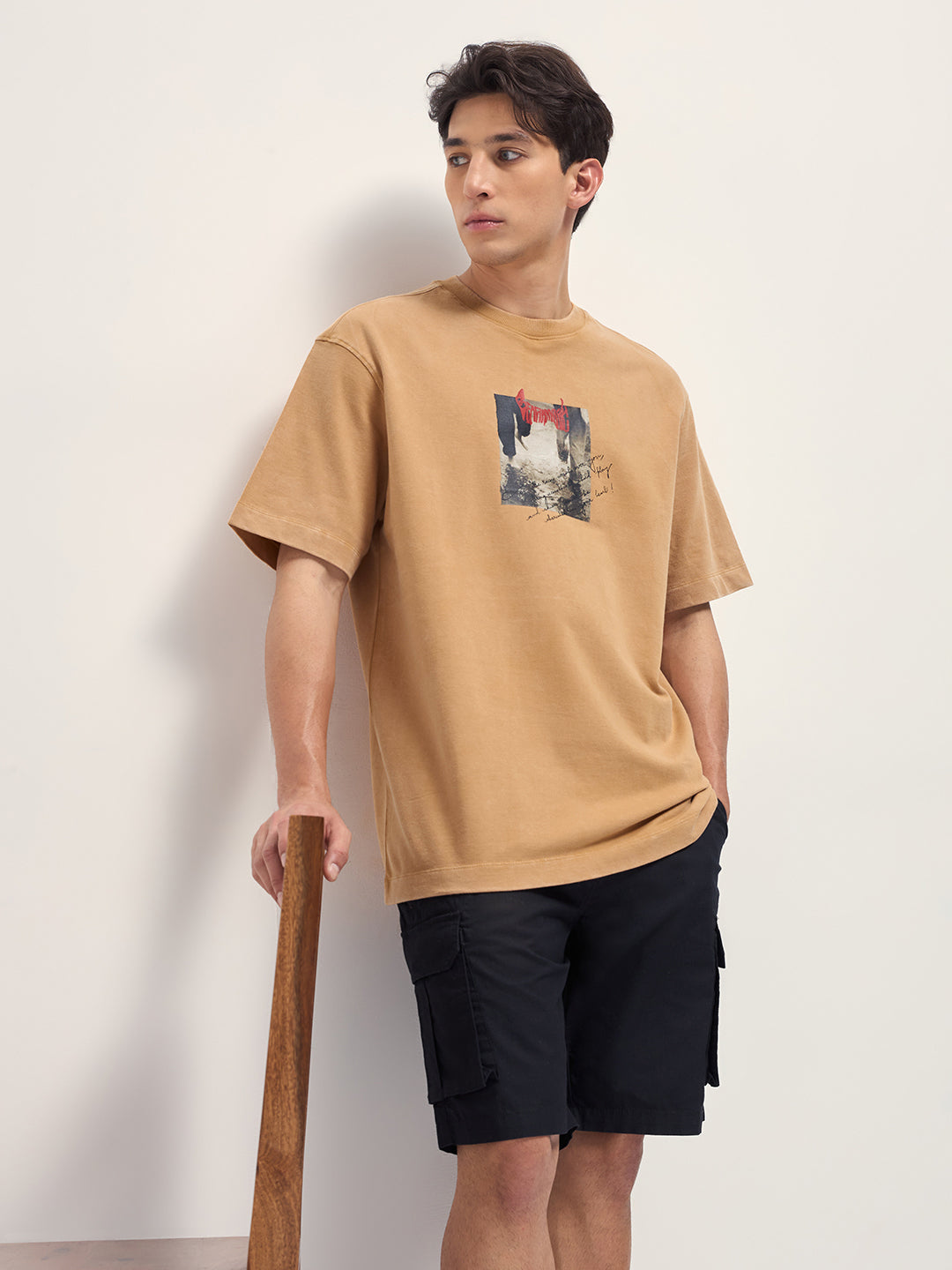 Men Graphic Printed Crew Neck Pure Cotton Oversize Tshirt TSH-CHERISH-MT