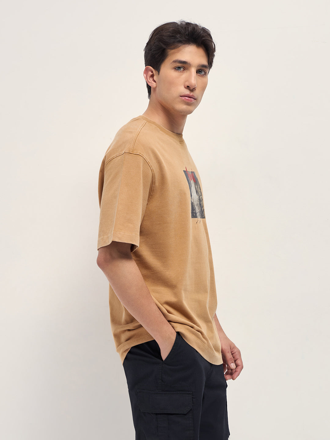 Men Graphic Printed Crew Neck Pure Cotton Oversize Tshirt TSH-CHERISH-MT