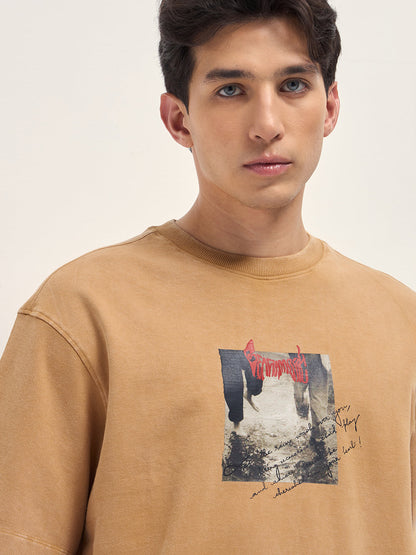 Men Graphic Printed Crew Neck Pure Cotton Oversize Tshirt TSH-CHERISH-MT