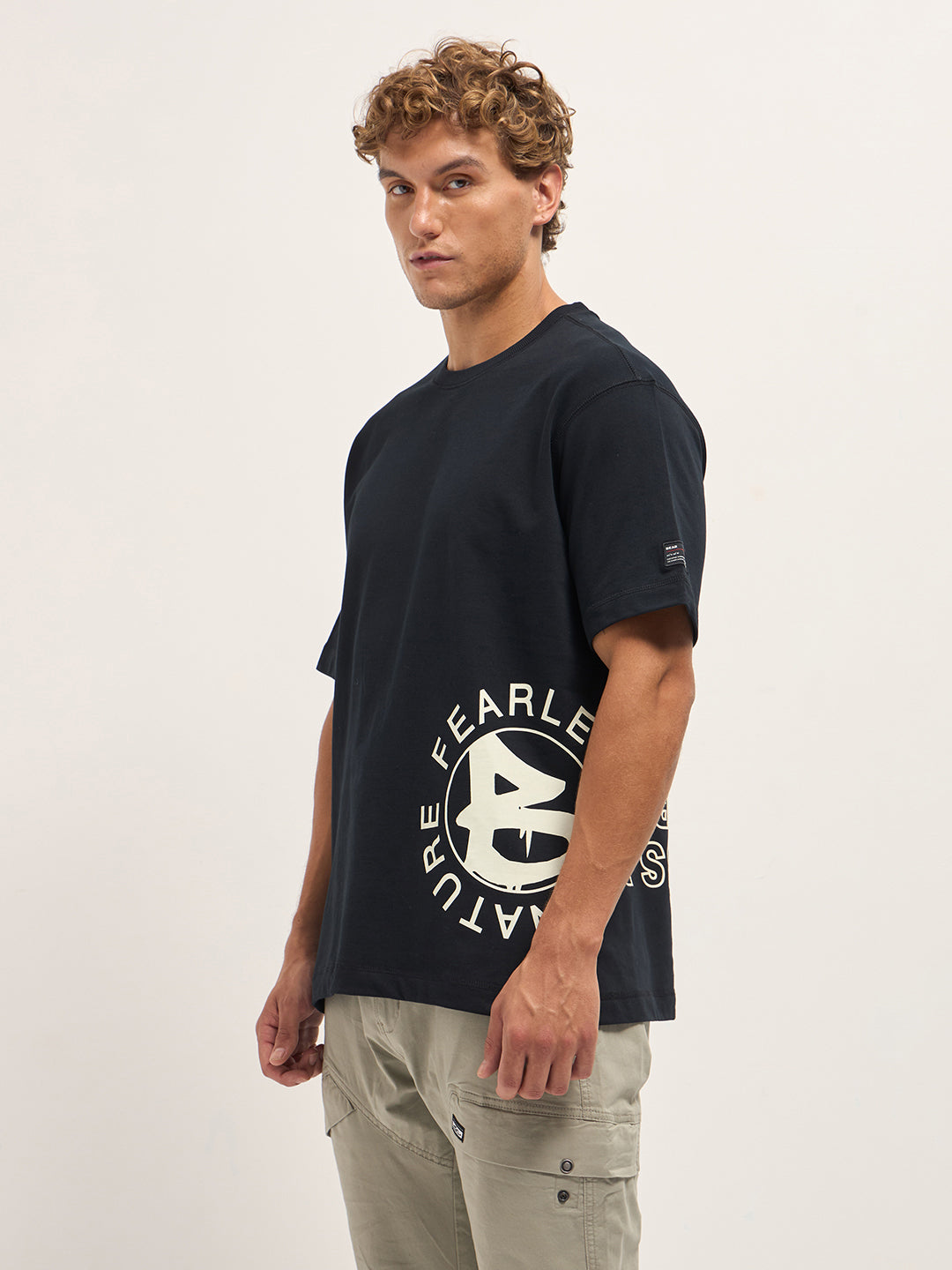 Men's Pure Cotton Graphic Oversized T-Shirt TSH-CIRC-BK