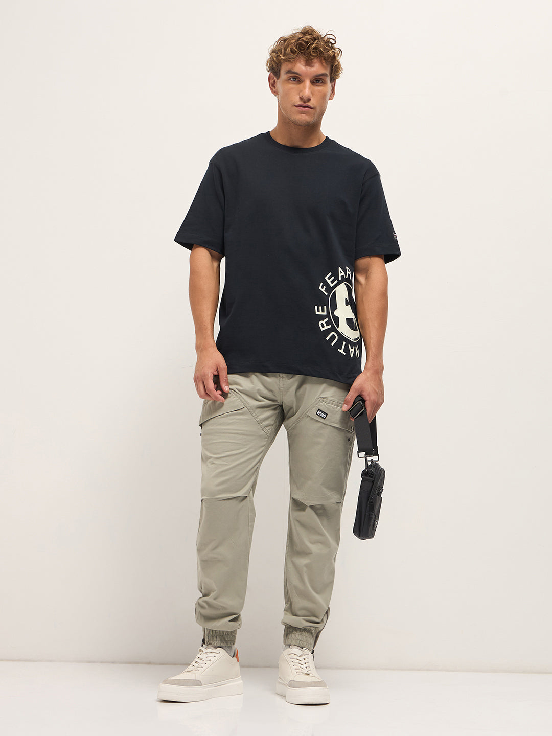 Men's Pure Cotton Graphic Oversized T-Shirt TSH-CIRC-BK