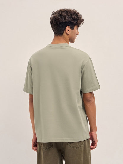 Men Abstract Printed Crew Neck Pure Cotton Oversize Tshirt TSH-CYCLE-BG