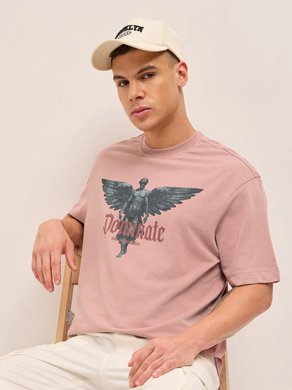 Men Graphic Printed Crew Neck Pure Cotton Oversize Tshirt TSH-DOM-PK