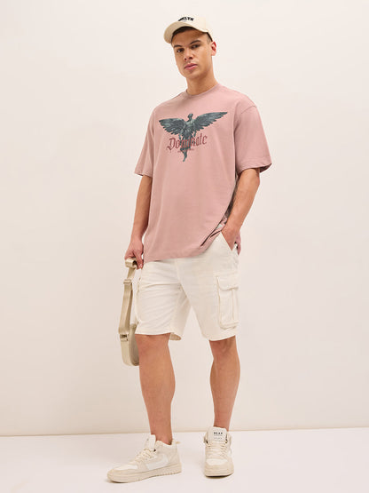 Men Graphic Printed Crew Neck Pure Cotton Oversize Tshirt TSH-DOM-PK