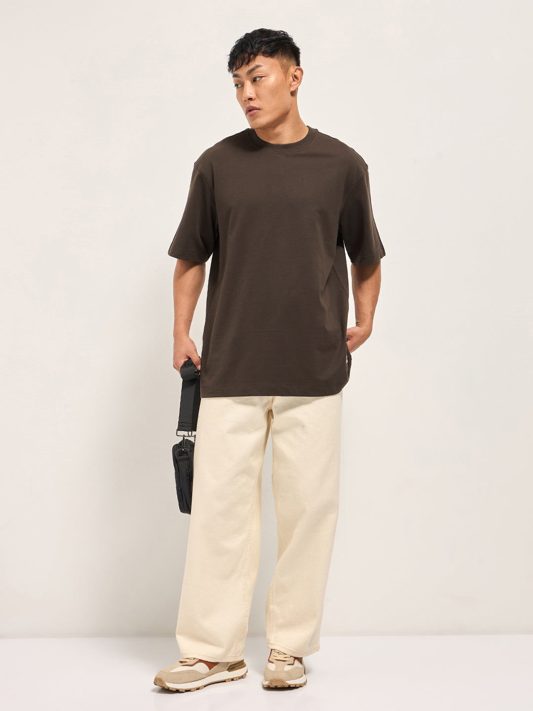 Men's Pure Cotton Graphic Printed Oversize T-Shirt TSH-EMBR-BR