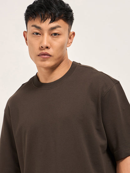 Men's Pure Cotton Graphic Printed Oversize T-Shirt TSH-EMBR-BR