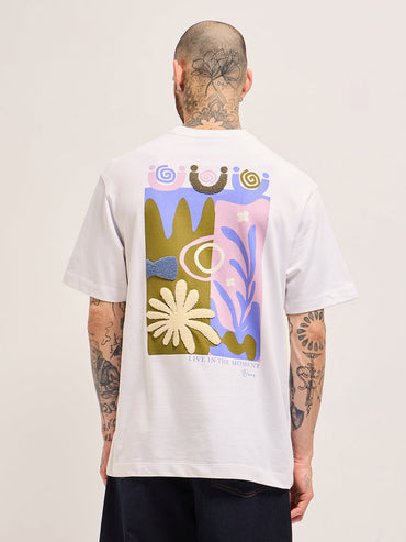 Men's Pure Cotton Printed OversizeTee TSH-LIVE-WH