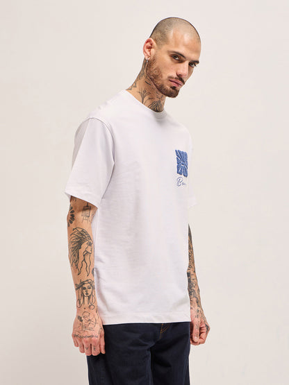 Men's Pure Cotton Printed OversizeTee TSH-LIVE-WH