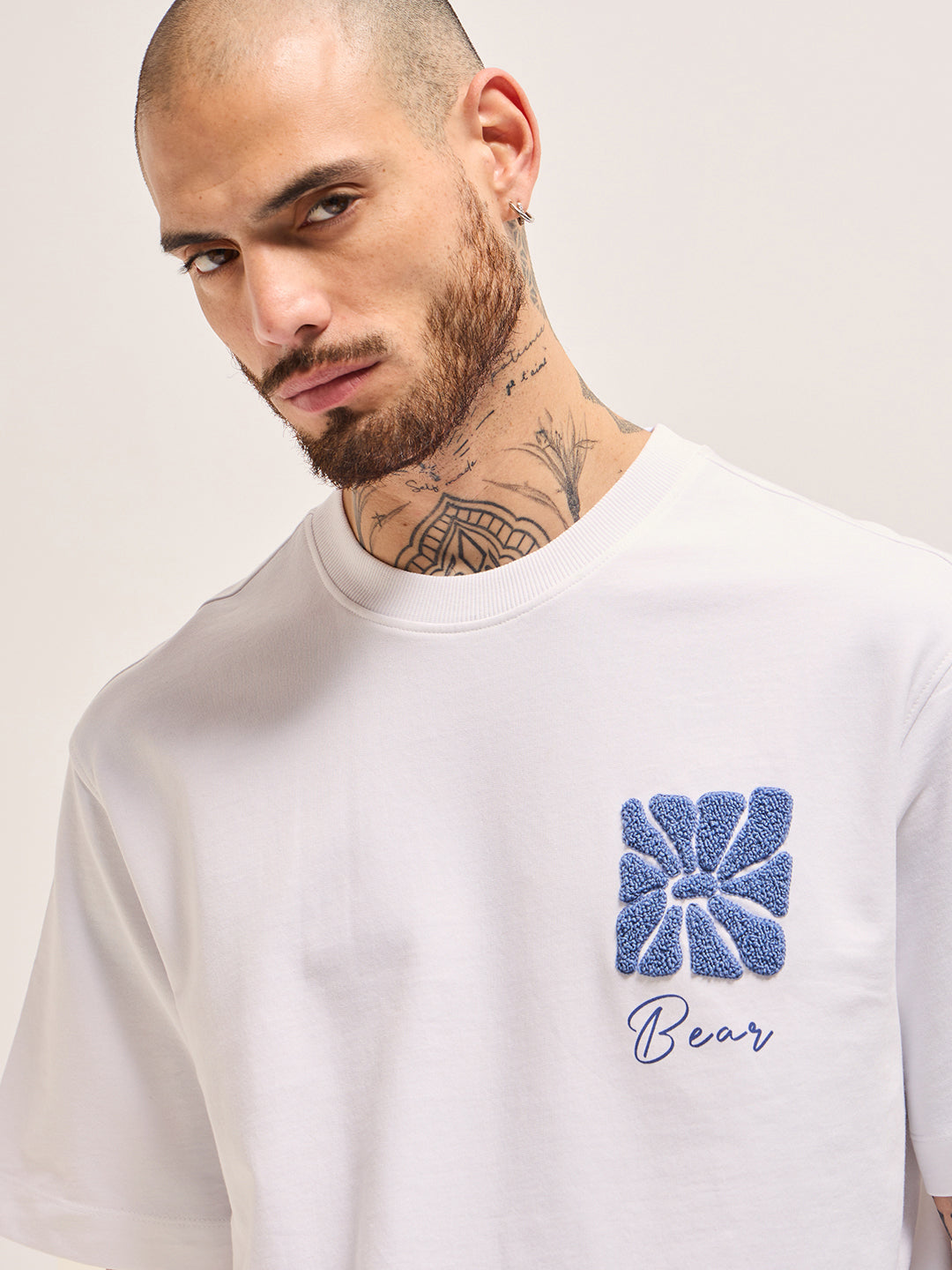 Men's Pure Cotton Printed OversizeTee TSH-LIVE-WH