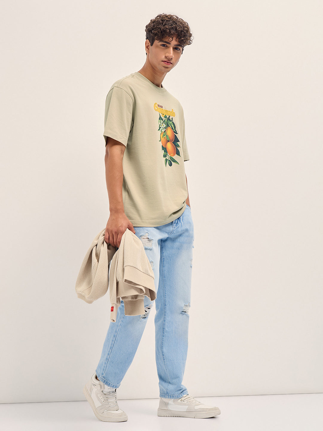 Men Graphic Printed Crew Neck Pure Cotton Oversize Tshirt TSH-ORANGEADE-BG