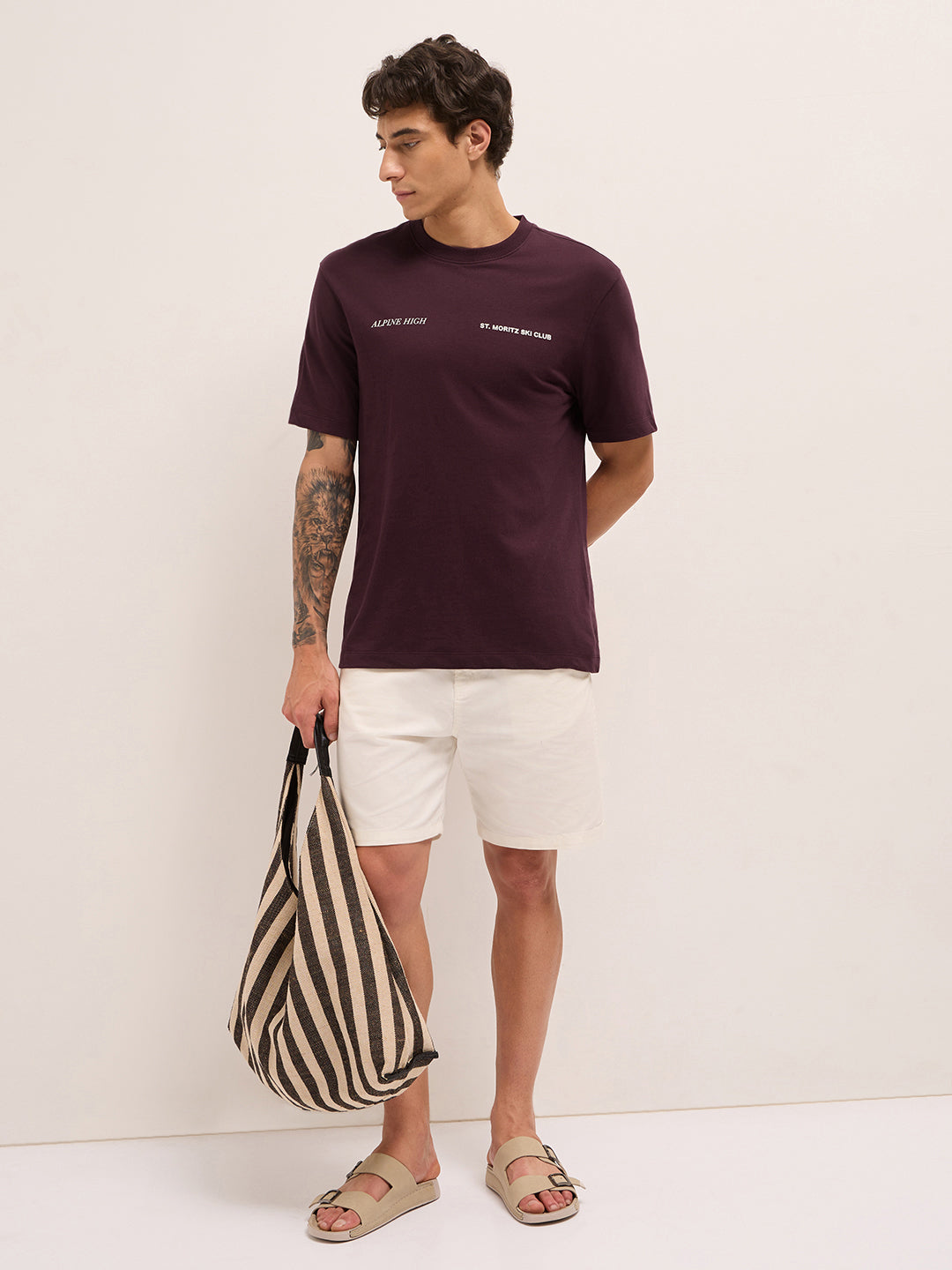 Men Pure Cotton Graphic Printed Relax Fit T-Shirt TSH-RHODO-MR