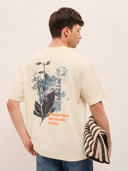 Men Pure Cotton Oversize Fit Crew Neck T-Shirt TSH-SCENE-CR