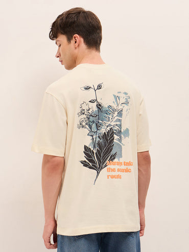 Men Pure Cotton Oversize Fit Crew Neck T-Shirt TSH-SCENE-CR