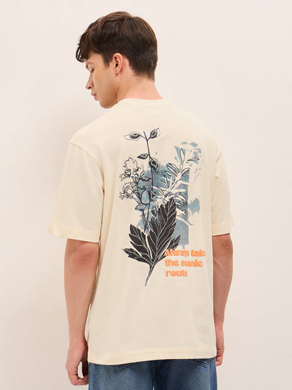 Men Pure Cotton Oversize Fit Crew Neck T-Shirt TSH-SCENE-CR