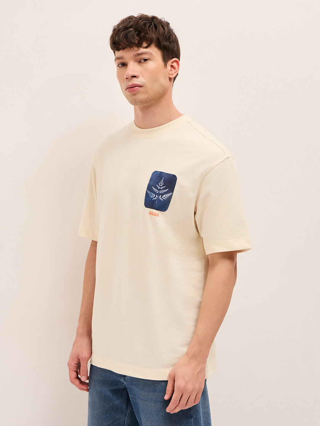 Men Pure Cotton Oversize Fit Crew Neck T-Shirt TSH-SCENE-CR