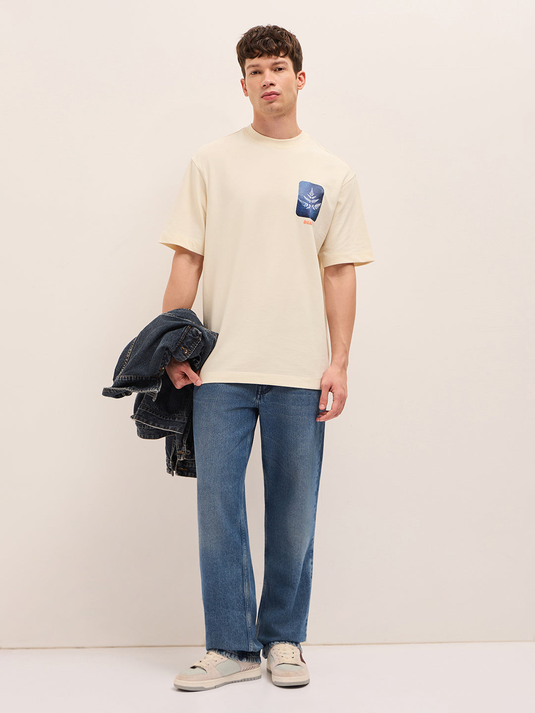 Men Pure Cotton Oversize Fit Crew Neck T-Shirt TSH-SCENE-CR