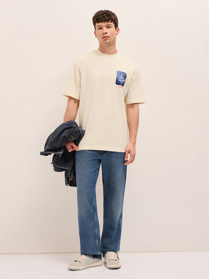 Men Pure Cotton Oversize Fit Crew Neck T-Shirt TSH-SCENE-CR