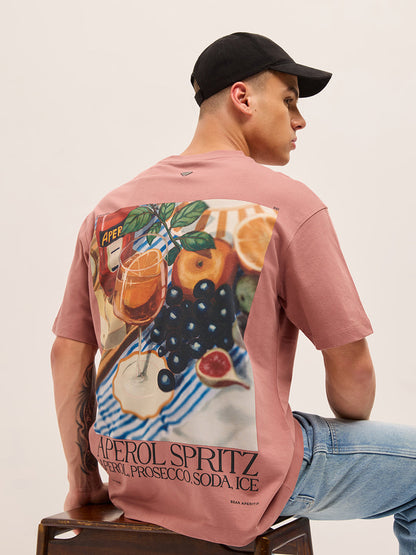 Men Graphic Printed Crew Neck Pure Cotton Oversize Tshirt TSH-SPRITZ-MR