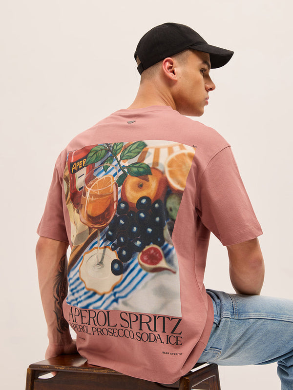 Men Graphic Printed Crew Neck Pure Cotton Oversize Tshirt TSH-SPRITZ-MR