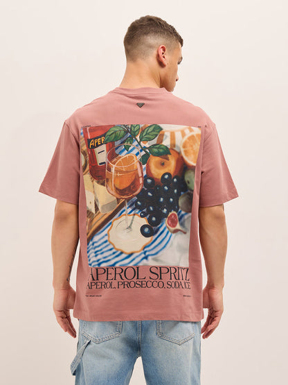 Men Graphic Printed Crew Neck Pure Cotton Oversize Tshirt TSH-SPRITZ-MR