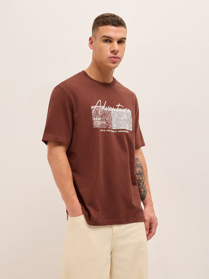 Men Graphic Printed Crew Neck Pure Cotton Relax Fit Tshirt TSH-TAGE-RT