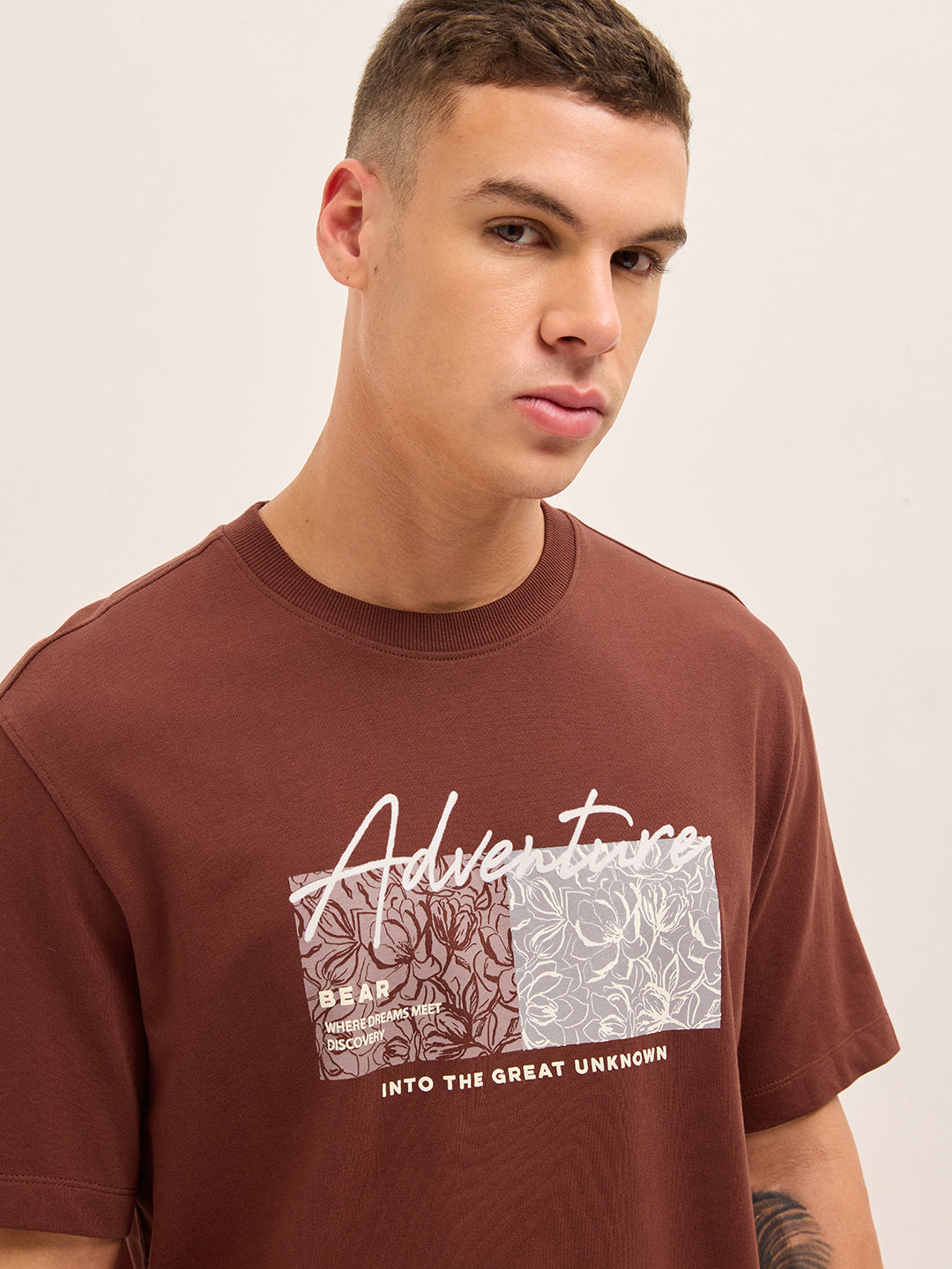 Men Graphic Printed Crew Neck Pure Cotton Relax Fit Tshirt TSH-TAGE-RT