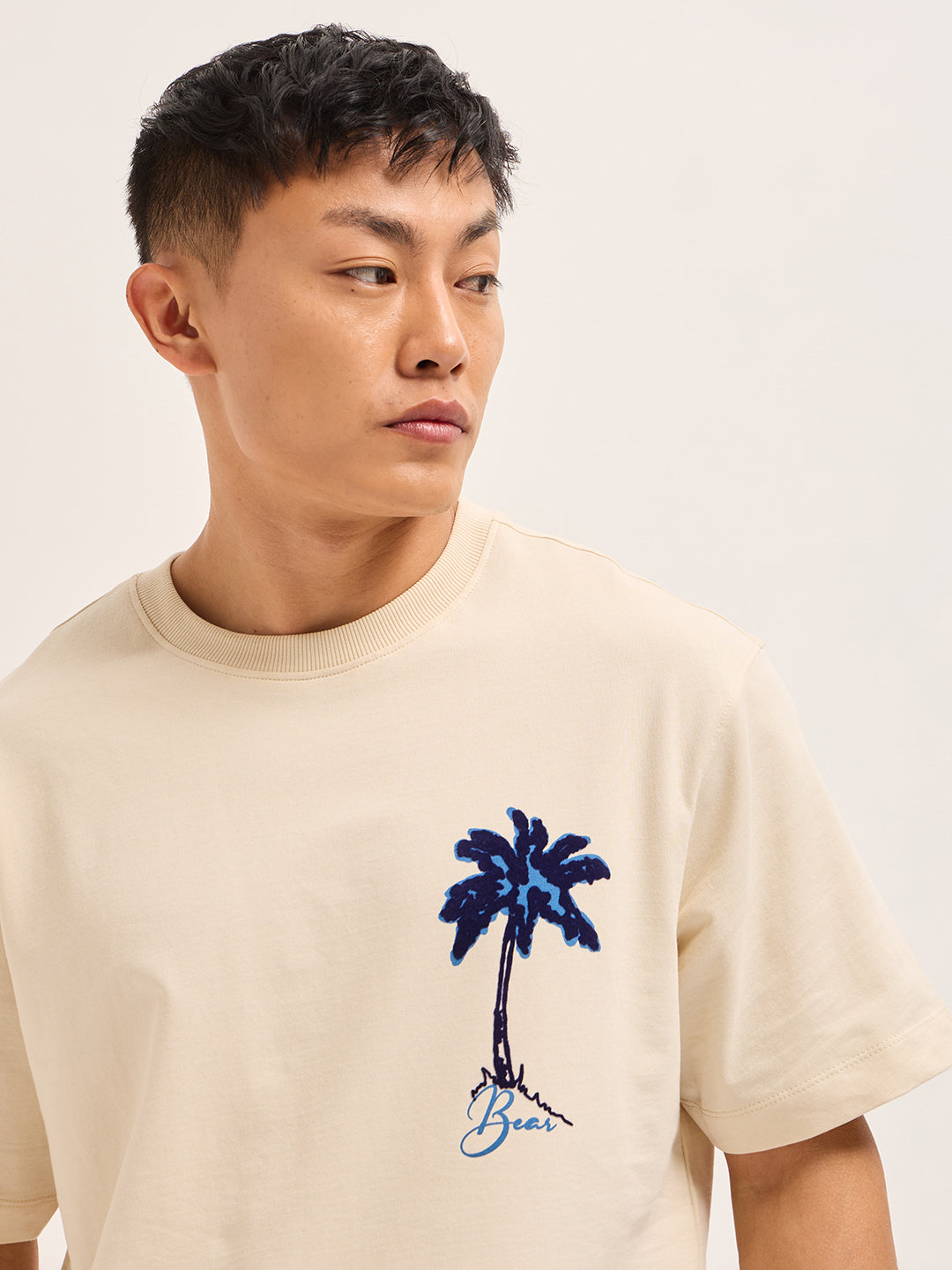 Men's Pure Cotton Graphic Printed OversizeTee TSH-TREE-CR